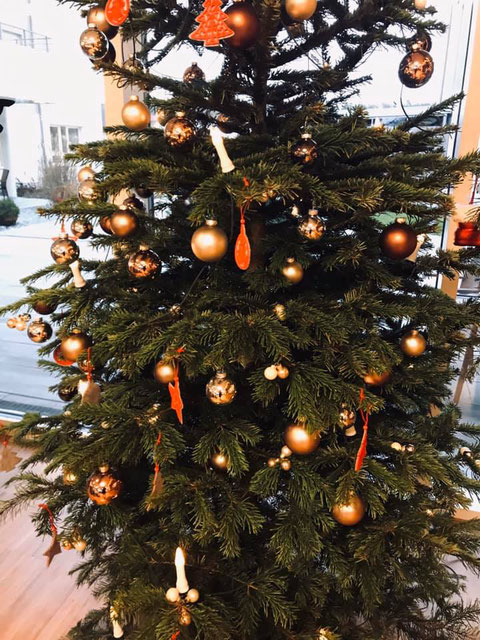 Der Weihnachtsbaum in der Seniorenresidenz in Egersdorf