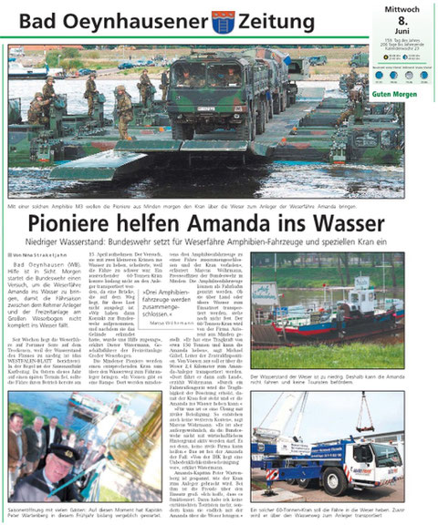 Bericht des Oeynhauser Anzeiger vom 08.06.2011