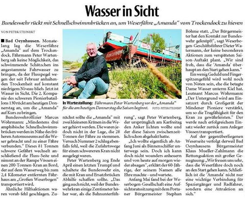 Bericht der Neuen Westfälischen/Bad Oeynhausen am 08.06.2011