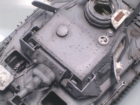 Der Vorpanzer an der Turmstirnseite erhöhte den Schutz um nochmal 30mm