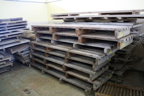 Cattle crates from the island were used to make the main frame and face of the display kiosk.