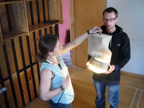 Patrick and Rebecca mocking up a concept