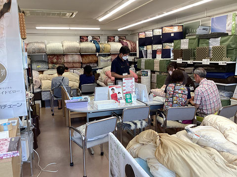 おふとんの診断中写真