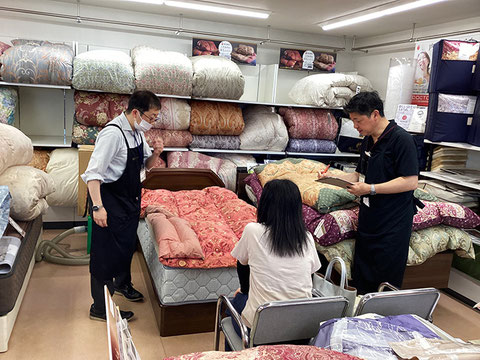 おふとんの診断中写真