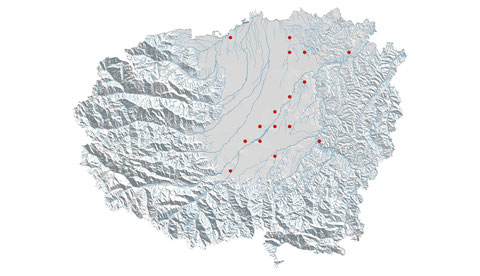 Sympétrum du Piémont - Sympetrum pedemontanum -  répartition à 2013  (maille 5x5 km)