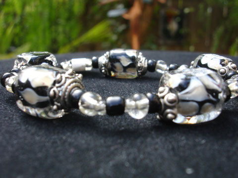 Black and White Glass stretch - Sold.
