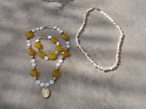 Lemon drop & Pearl acrylic beads - $20