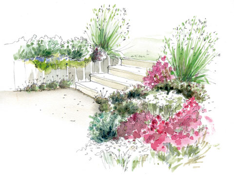 Escalier fleuri (100 Idées Jardin et Editions Marie-Claire)
