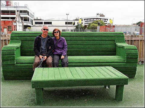 Abschied von Neuseeland (im Hintergrund Baustelle Christchurch)