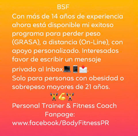 Para más información favor de escribir un mensaje vía email (incluya su nombre y número de celular):  personaltrainerbit@yahoo.com 