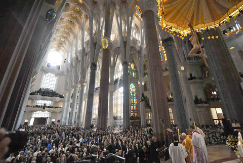 Ceremonia de bendición de la Basílica de la Sagrada Familia.Barcelona 7 Noviembre 2010