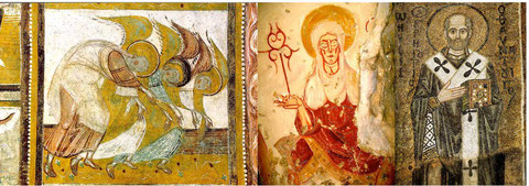 Anges de l'Apocalypse, St Savin/Gartempe, 12e s. Tavant, 12e s. Ste Sophie de Kiev, 12e s.