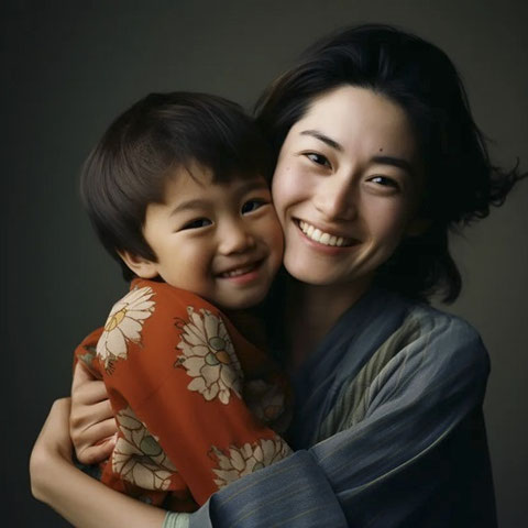 子供、幼児、母親、家族、母子家庭、家族写真、愛情、一昔前、昭和、大正、フリー素材、Children, infants, mothers, families, single-parent families, family photos, love, a decade ago, Showa, Taisho, free materials,
