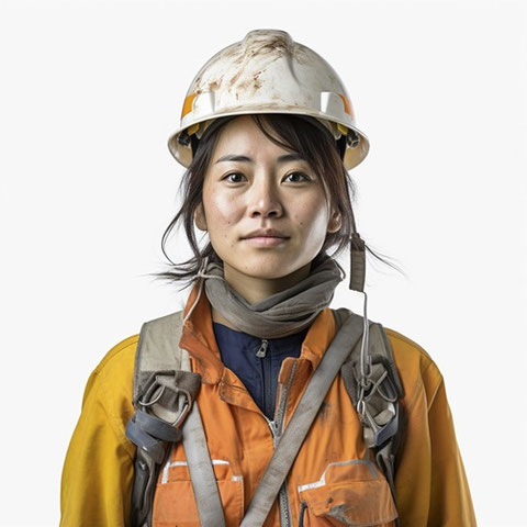 現場仕事、働く人、作業着、作業員、建築、土木、工現場仕事、働く人、作業着、作業員、建築、土木、工事作業員、女性、就職、転職、会社、フリー素材、On-site work, workers, work clothes, workers, architecture, civil engineering, construction workers, women, employment, career change, companies, free materials,