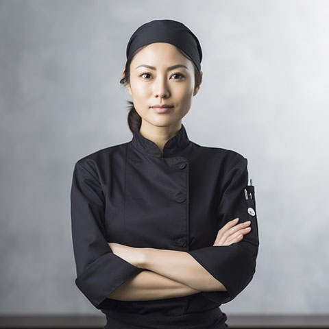 女性、白衣、調理師、料理人、コック、板前、洋食、就職、転職、会社、フリー素材、women, white coat, chef, chef, cook, chef, Western food, employment, career change, company, free material,