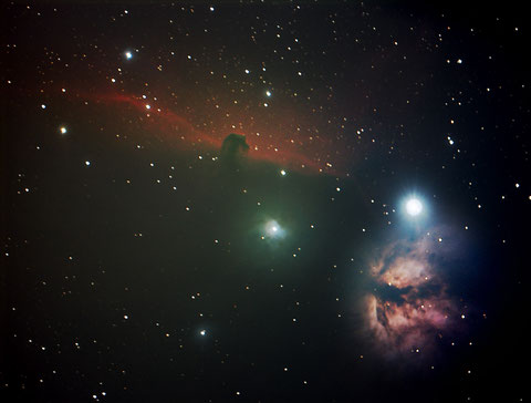 Der Pferdekopf mit Flammennebel im Gürtel des Orions - 39x80s - Aufgenommen am 29.01.2016 in der Sternwarte Flumenthal