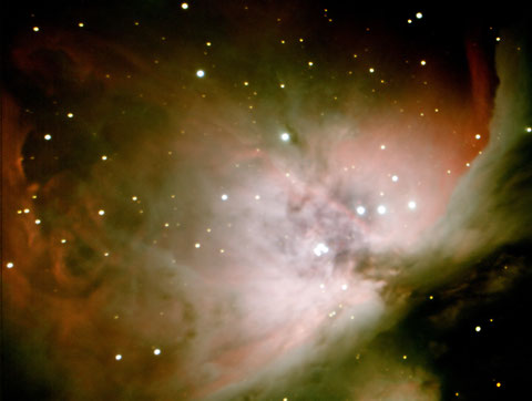 Messier M42 - Komposit aus 10x8s, 10x30s, 10x80 und 5x300s, -15Grad, ungebinnt, Fullframe - mit Darks, ohne Flats - 12.01.2015