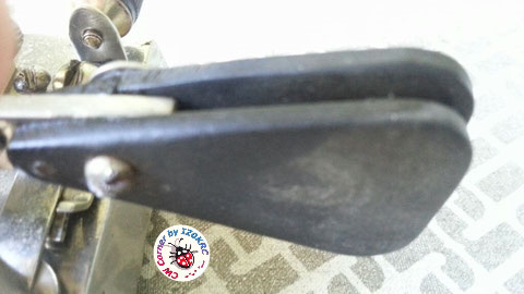 Particular of Paddle, what looks like a stain, is depression that the thumb of the operator has created with his work.