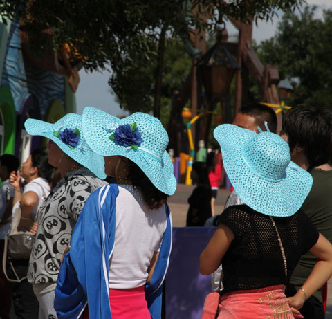 blue hat ladies, Dalian, China