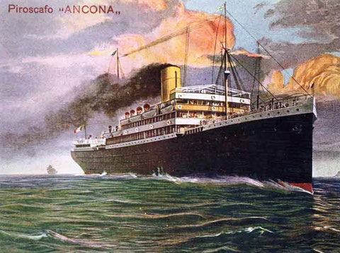 SS Ancona (Italia Line), contemporary postcard