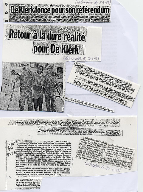 vous voyez par vous-même , il est bien dit dans cet article "européen" que De KlerK fonce pour son référendum !!!