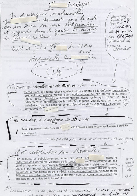 et malgré l' annonce à la barre par jébo contre le document douteux et son annonce de plainte, la juge n'en tint pas compte ...