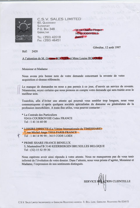 hélas malgré notre accord de nous restituer notre dépôt après 3 ans, refus et on nous oriente vers des "revendeurs"