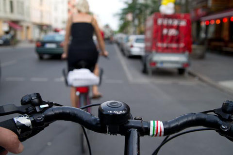 Cycling in the Köpenicker Straße in Kreuzberg