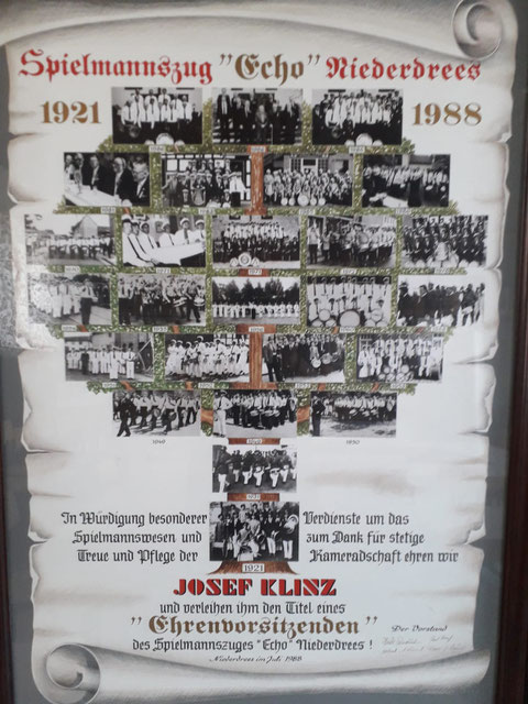 Erster Ehrenvorsitzender Spielmannszug Niederdrees