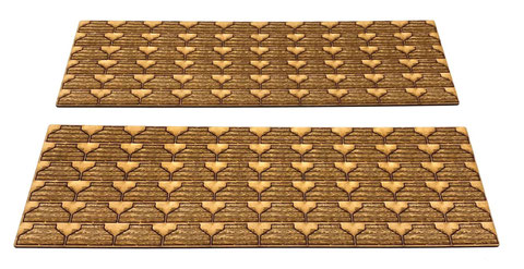 Keel Blocks in pairs of two with engraved wood grain.
