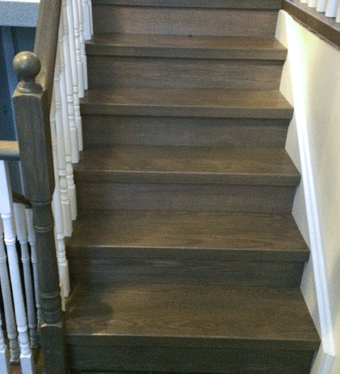 one side open straight stair treads