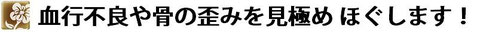 血行不良や骨の歪みをの見極め