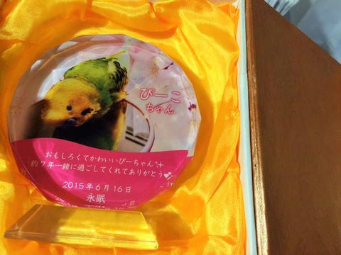 ペットのメモリアルプレート お位牌(お客様の声)