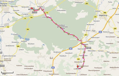 Etappe 2: Münchsmünster - Lindkirchen (19 km)