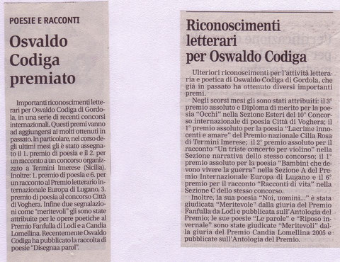Dalla stampa Ticinese - 2005