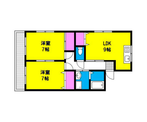 岡山県岡山市北区下伊福西町の賃貸物件 間取り図