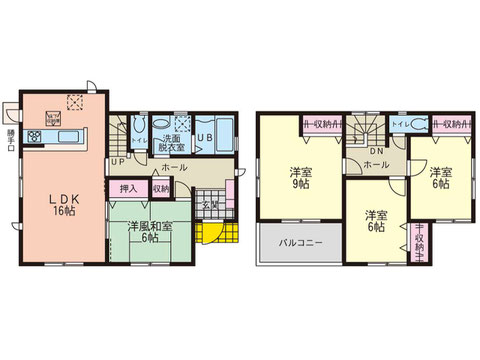 岡山県倉敷市安江の新築 一戸建て分譲住宅の間取り図