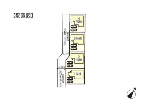 倉敷市船穂町船穂の新築 一戸建て分譲住宅の区画図