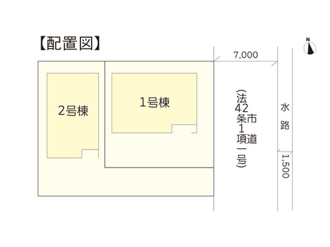 岡山市中区国富の新築 一戸建て分譲住宅の区画図