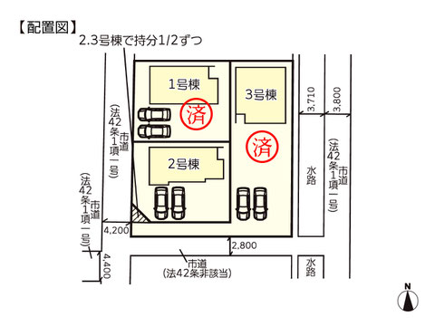 岡山県倉敷市玉島乙島の新築 一戸建て分譲住宅の区画図