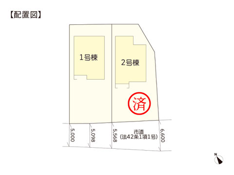 岡山県瀬戸内市長船町福岡の新築 一戸建て分譲住宅の区画図