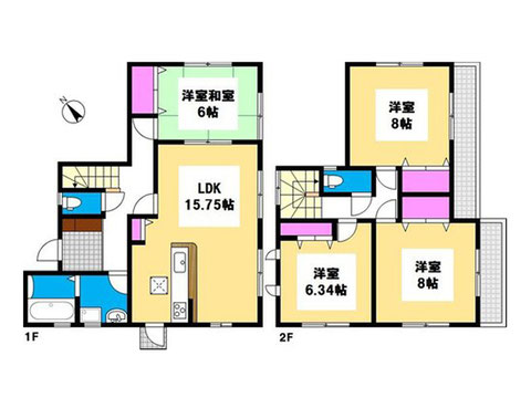 岡山市中区湊の新築 一戸建て分譲住宅の間取り図