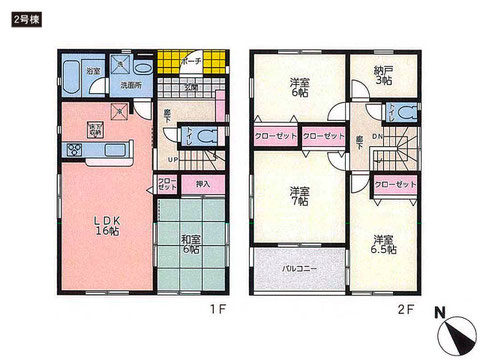 岡山県玉野市築港の新築 一戸建て分譲住宅の間取り図