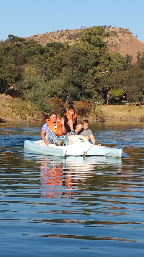 Paddleboating at the Olifants River Lodge (day visitor fees and extra fees apply)