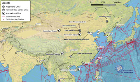 Karte Chinas relevanten Infrastrukturen