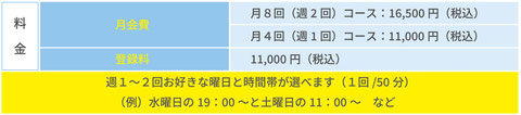 スモールジム浅草橋・東日本橋店料金表