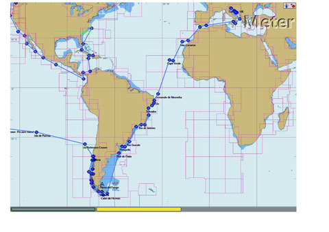 die Reise der Delphin  Teil 1   Kroatien - Italien - Gibraltar - Kanarische Inseln - Kap Verden - Brasilien - Uruguay - Argentinien - Kap Horn - Chile Valdivia                  2008  bis  2011  Knap 20 000  SM