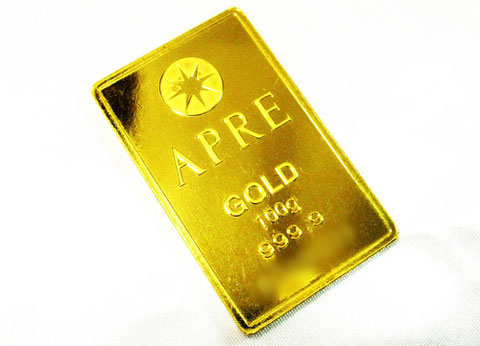 APRE Gold bar 999.9 100gへ分割小分け