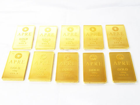 APRE Gold bar 100g×10へ分割小分け
