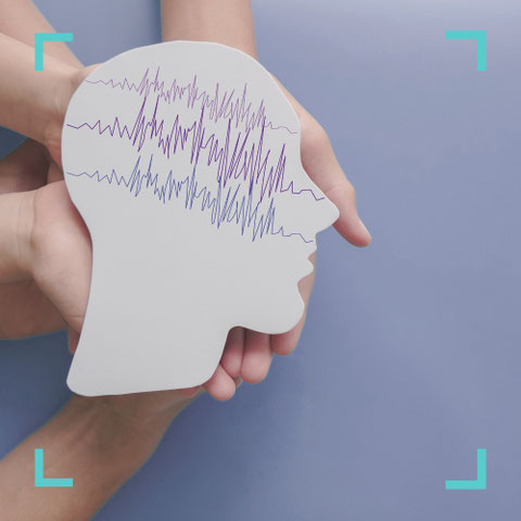 Symbolbild mit Gehirnwellen auf Pappe – Diagnostik und Behandlung von Epilepsie in der neurologischen Praxis Neuro im Zentrum St. Gallen